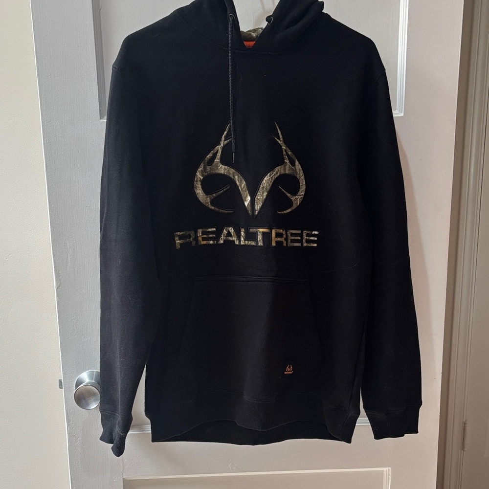 Realtree Black Hoodie with Camo Logo